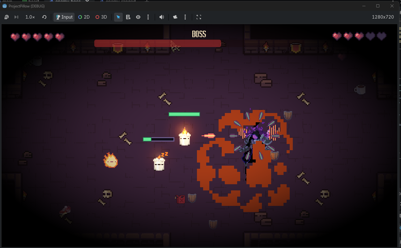 Boss performing a ranged attack